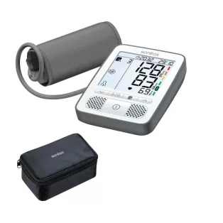   Sanitas SBM 53 beszélő felkaros digitális automata vérnyomásmérő, mért érték felolvasás és tárolás funkcióval, tárolótáskával