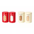 SilverCrest SCS 15 A1 Retro 1973 Storage Container Set 2 darabos száraz élelmiszer tároló doboz készlet betekintő ablakkal 2 x 1.5 liter kapacitással piros, krém vagy fekete színben