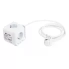 SilverCrest PowerCube 6 Socket Cube multifunkciós elosztó kocka 4 hálózati aljzattal, 2 USB porttal, 1.5 m kábellel