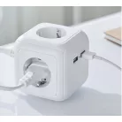 SilverCrest PowerCube 6 Socket Cube multifunkciós elosztó kocka 4 hálózati aljzattal, 2 USB porttal, 1.5 m kábellel