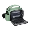   SilverCrest 5L polyester hűtőtáska 4 db frissentartó, fedeles ételtároló dobozzal, vállpánttal 24 x 19 x 179 cm, fekete / zöld
