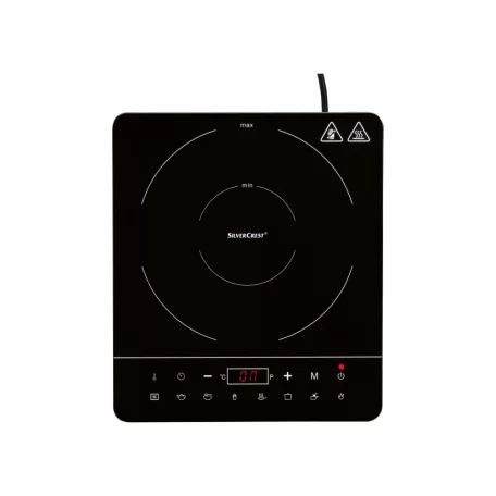 SilverCrest SIKP 2200 A1 / B2 szimpla indukciós, egylapos kerámia főzőlap, 2200W üvegkerámia indukciós főzőlap 3 automata programmal, szürke