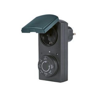   SilverCrest SSA01B vízálló IP44 mechanikus kültéri időzítő, kapcsolóóra, időzítős csatlakozóadapter, időkapcsoló alkonyat szenzorral (424221)