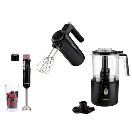 SilverCrest 3 az 1-ben SOLO X12V akkus, 12V akkumulátoro konyhai kisgép csomag: vezeték nélküli kézimixer, botmixer és multifunkciós aprító, akku és töltő nélkül