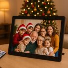 Sencor SDF 874B fekete 8" 1200 x 800 pixel 16:9 HD IPS digitáls képkeret, multimédia fotókeret távirányítóval, hangszóróval, kép-, videó- és zenelejátszás funkcióval