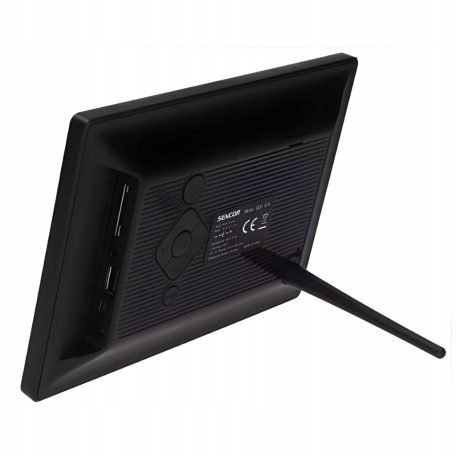Sencor SDF 874B fekete 8" 1200 x 800 pixel 16:9 HD IPS digitáls képkeret, multimédia fotókeret távirányítóval, hangszóróval, kép-, videó- és zenelejátszás funkcióval