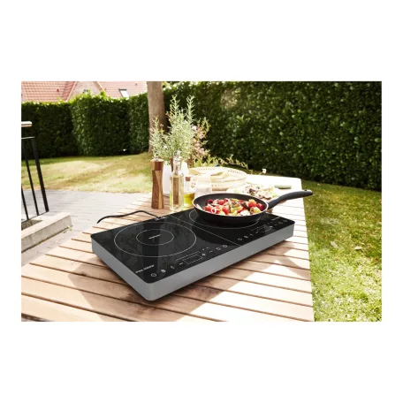 SilverCrest SDI 3500 D4 / E1 kétlapos (2 zónás) 3500W üvegkerámia dupla indukciós főzőlap 2000W + 1500W kétzónás indukciós rezsó