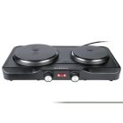 SilverCrest SDK 2500 C1 dupla elektromos főzőlap, 2500W fém platnis kétlapos rezsó 1000W + 1500W, fekete