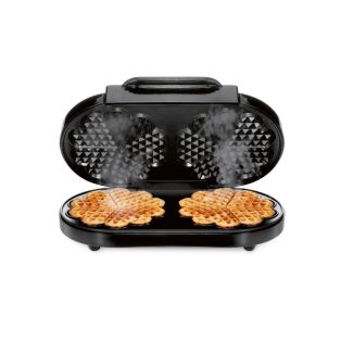   SilverCrest SDW 1200 C1 elektromos 1200W dupla gofrisütő, double waffle maker 2 x 165 mm, fekete