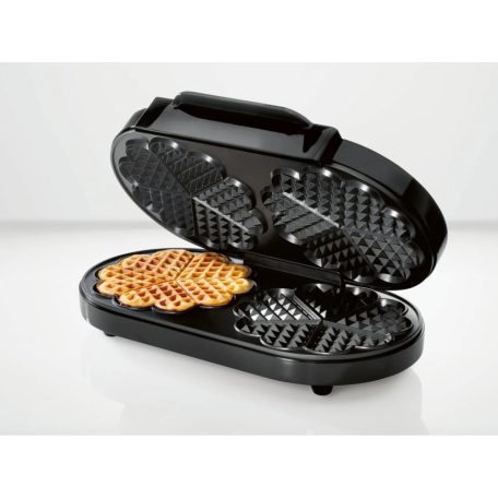 SilverCrest SDW 1200 C1 elektromos 1200W dupla gofrisütő, double waffle maker 2 x 165 mm, fekete