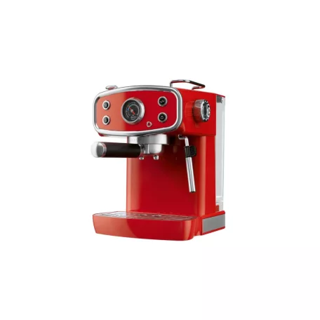 SilverCrest SEMR 1400 B1 RETRO 1973 piros / bézs / fekete eszpresszó / cappuccino kávéfőző, 1400W 20 bar 1 / 2 csészés presszókávéfőző