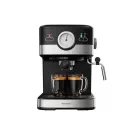 SilverCrest SEM 1100 C5 eszpresszó / cappuccino kávéfőző, 1100W 5 bar 1 / 2 csészés presszókávéfőző, fekete-ezüst színben