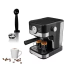 SilverCrest SEM 1100 C5 eszpresszó / cappuccino kávéfőző, 1100W 5 bar 1 / 2 csészés presszókávéfőző, fekete-ezüst színben