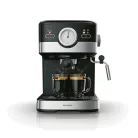 SilverCrest SEM 1100 C5 eszpresszó / cappuccino kávéfőző, 1100W 5 bar 1 / 2 csészés presszókávéfőző, fekete-ezüst színben
