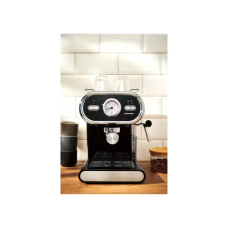 SilverCrest SEM 1100 E1 Fekete eszpresszó / cappuccino kávéfőző, 1100W 5 bar 1 / 2 csészés presszókávéfőző, fekete színben