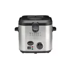 SilverCrest SFM 840 B1 inox, nemesacél 1.2 literes 840W mini olajsütő, 1-2 személyes fritőz fix, tapadásmentes üsttel