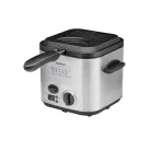 SilverCrest SFM 840 B1 inox, nemesacél 1.2 literes 840W mini olajsütő, 1-2 személyes fritőz fix, tapadásmentes üsttel