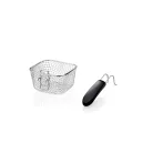 SilverCrest SFM 840 B1 inox, nemesacél 1.2 literes 840W mini olajsütő, 1-2 személyes fritőz fix, tapadásmentes üsttel