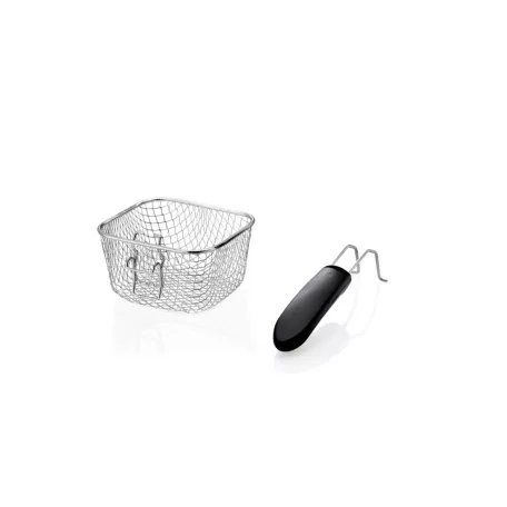 SilverCrest SFM 840 B1 inox, nemesacél 1.2 literes 840W mini olajsütő, 1-2 személyes fritőz fix, tapadásmentes üsttel