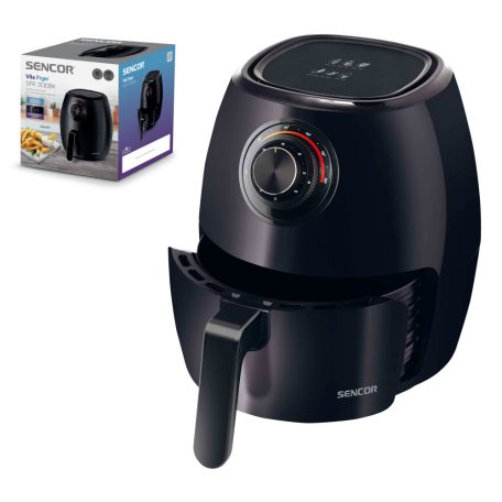 Sencor Vita Fryer SFR 3130BK Mechanikus Air Fryer 3.5L 1300W légkeveréses sütő, olajmentes olajsütő, forrólevegős sütő 