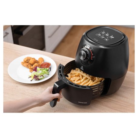 Sencor Vita Fryer SFR 3130BK Mechanikus Air Fryer 3.5L 1300W légkeveréses sütő, olajmentes olajsütő, forrólevegős sütő 