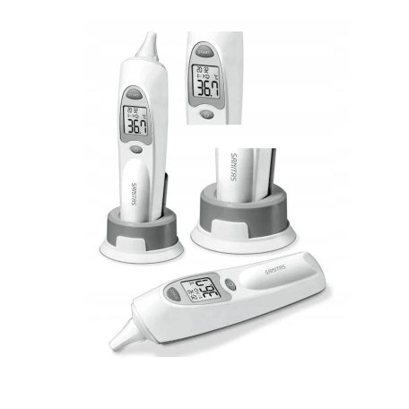 Sanitas SFT 53 infravörös fülhőmérő, digitális lázmérő 1 db cserélhető védősapkával és praktikus, átlátszó műanyag tároló és hordozó tokkal