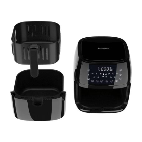 SilverCrest SHFD 2150 A2 XL digitális Air Fryer 5.2L 1.4 kg 2150W forrólevegős olajsütő, olaj nélküli fritőz, 10 automata programmal 