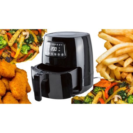 SilverCrest SHF 1400 A1 digitális Air Fryer 2.3L 1400W forrólevegős olajsütő, olaj nélküli fritőz, 8 automata programmal 