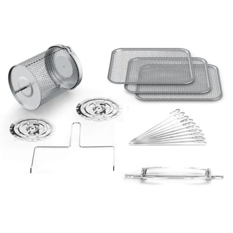 SilverCrest SHF 1800 C1 1800W 12 literes XL 9 az 1-ben Air Fryer, grillcsirke és kebab sütő, forrólevegős, légkeveréses digitális sütő, forgó grillel, sütőkosárral, 3 sütőráccsal, belső világítással