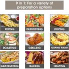 SilverCrest SHF 1800 C1 1800W 12 literes XL 9 az 1-ben Air Fryer, grillcsirke és kebab sütő, forrólevegős, légkeveréses digitális sütő, forgó grillel, sütőkosárral, 3 sütőráccsal, belső világítással