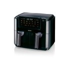 SilverCrest SHLFDD 2400 A1 XXXL dupla, kétzónás, kétkosaras Air Fryer, forrólevegős, olajmentes olajsütő, fritőz 2200W - 2600 W 8.7L