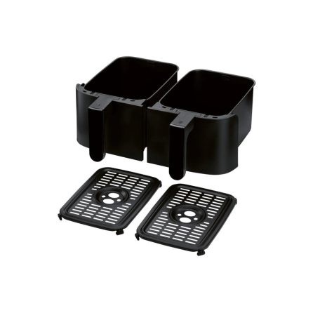 SilverCrest SHLFD 2600 B1 XXXL dupla zónás, kétzónás, kétkosaras Air Fryer, forrólevegős, olajmentes olajsütő, fritőz 2200W - 2600W 8.7L