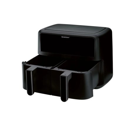 SilverCrest SHLFD 2600 B1 XXXL dupla zónás, kétzónás, kétkosaras Air Fryer, forrólevegős, olajmentes olajsütő, fritőz 2200W - 2600W 8.7L