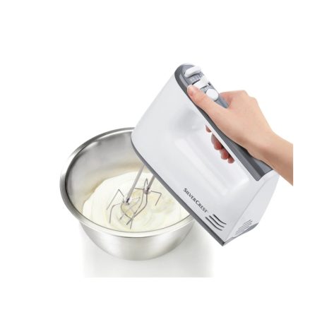 SilverCrest SHM 300 F1 300W kézimixer, robotgép, kézi mixer 5 sebességfokozattal, TURBO móddal, habverő és dagasztó villákkal