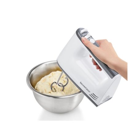 SilverCrest SHM 300 F1 300W kézimixer, robotgép, kézi mixer 5 sebességfokozattal, TURBO móddal, habverő és dagasztó villákkal