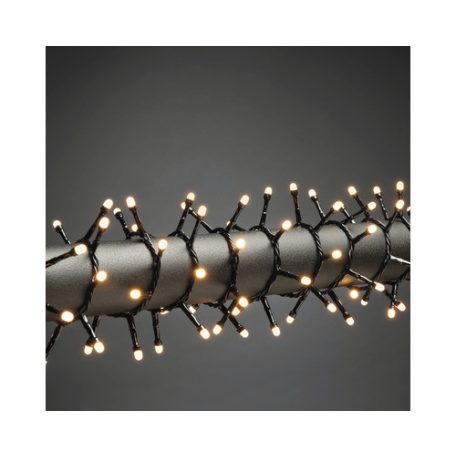 Simpex kültéri / beltéri melegfehér LED fényfüzér zöld kábellel, 1000 db melegfehér LED-el 23 méter