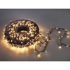 Simpex kültéri / beltéri melegfehér LED fényfüzér zöld kábellel, 1000 db melegfehér LED-el 23 méter