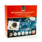 Simpex kültéri / beltéri melegfehér LED fényfüzér zöld kábellel, 500 db melegfehér LED-el 13 méter