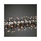 Simpex kültéri / beltéri melegfehér LED fényfüzér zöld kábellel, 500 db melegfehér LED-el 13 méter