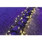 Simpex kültéri / beltéri melegfehér LED fényfüzér zöld kábellel, 500 db melegfehér LED-el 13 méter
