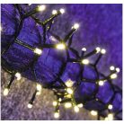 Simpex kültéri / beltéri melegfehér LED fényfüzér zöld kábellel, 500 db melegfehér LED-el 13 méter