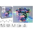 Simpex kültéri / beltéri színes LED fényfüzér zöld kábellel, 240 db RGB Multicolor színes LED-el 24 méter, 8 program (AX8-406040)