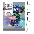 Simpex kültéri / beltéri színes LED fényfüzér zöld kábellel, 240 db RGB Multicolor színes LED-el 24 méter, 8 program (AX8-406040)