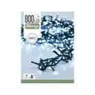 Simpex kültéri / beltéri jégfehér (hidegfehér) LED fényfüzér zöld kábellel, 800 db hidegfehér LED-el 16 méter, 8 program (AX8-510030)