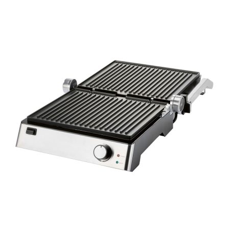 SilverCrest SKGE 2000 D3 kontaktgrill 2000W – elektromos grill, panini grillsütő, inox ház, kivehető sütőlapok, 30×26 cm