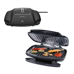   SilverCrest SKG 1000 C1 elektromos grillsütő mini kontaktgrill 1000W fekete kontakt grill  25 x 15 cm