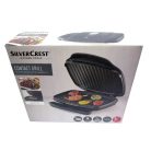 SilverCrest SKG 1000 C1 elektromos grillsütő mini kontaktgrill 1000W fekete kontakt grill  25 x 15 cm