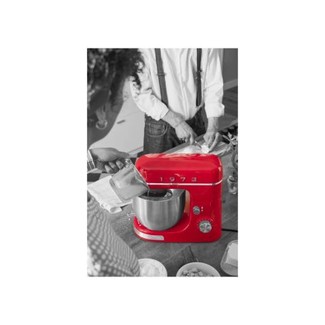 SilverCrest SKML 650 B2 Retro 1973 piros 600W 3.7L planetáris mixer, konyhai robotgép, 8 sebességfokozattal, 3.7 literes inox keverőtállal