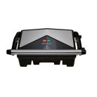 SilverCrest SKM 1000 A1 1000W elektromos grillsütő, 180°-ban nyitható mini kerámia kontaktgrill, asztali grill, 23 x 14.5 cm ILAG Ceralon kerámia bevonattal, inox - fekete kontakt grill