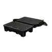   SilverCrest SKM 1000 A1 1000W elektromos grillsütő, 180°-ban nyitható mini kerámia kontaktgrill, asztali grill, 23 x 14.5 cm ILAG Ceralon kerámia bevonattal, inox - fekete kontakt grill